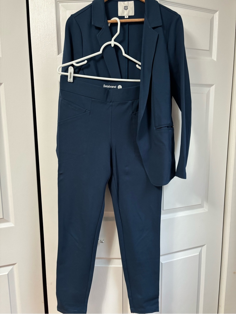 Betabrand Women's Navy Stretch Blazer & Pants